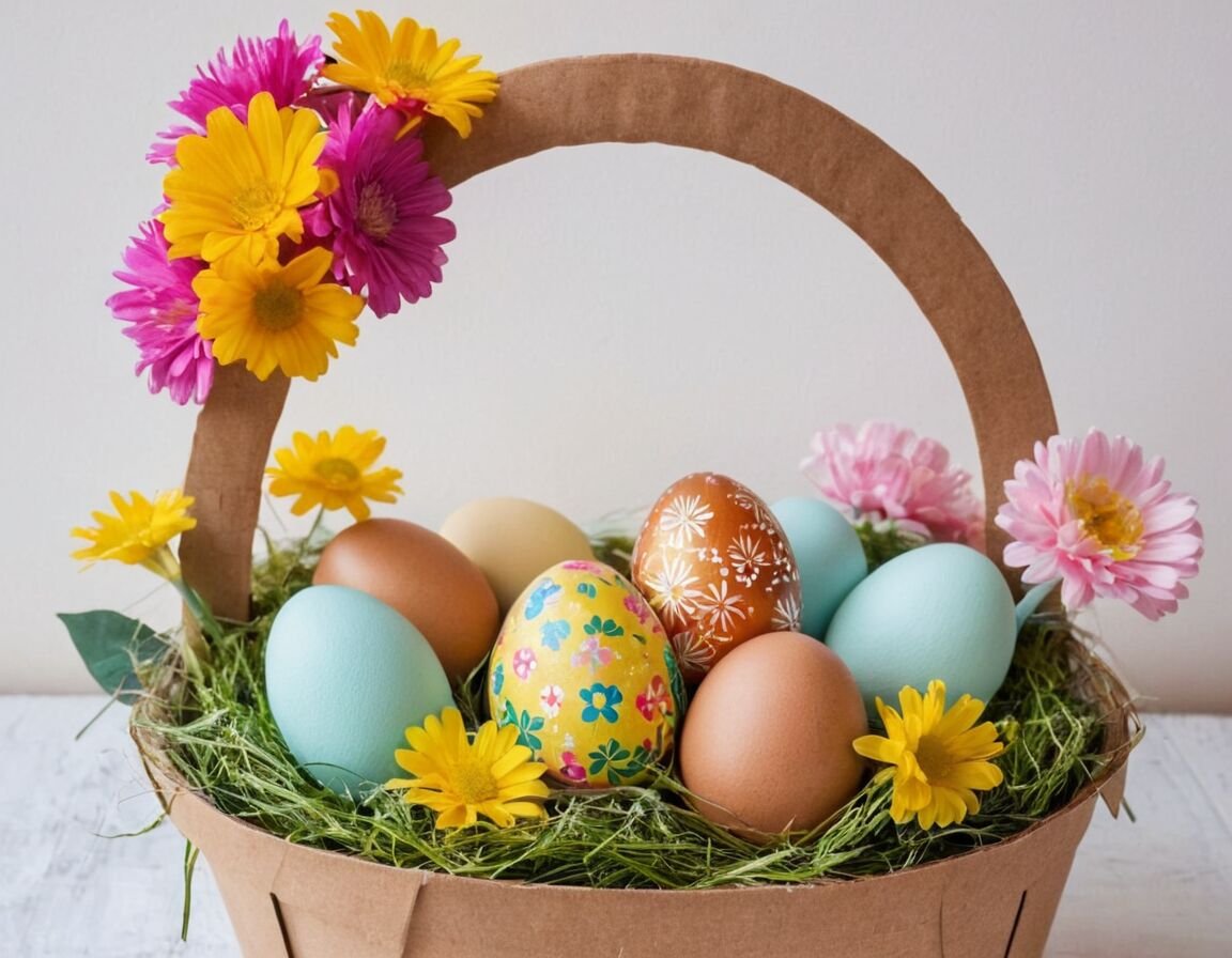 Osterkörbchen aus Pappe selbst basteln - Ostern basteln mit Kindern: Kreative Vorlagen für ein unvergessliches Fest