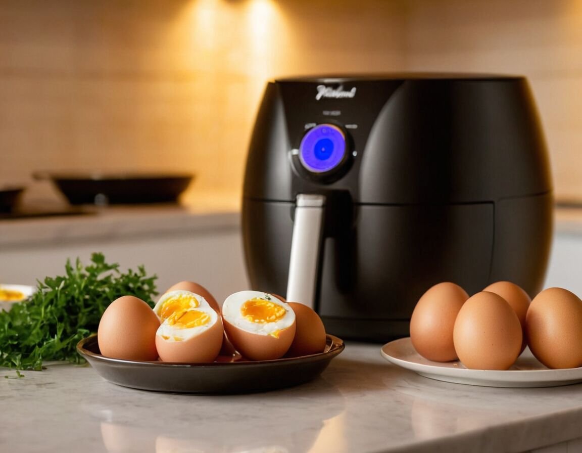 Eier nach Ende der Kochzeit einige Minuten abkühlen lassen - Eier im Airfryer kochen: Die besten Tipps für perfekte Ergebnisse