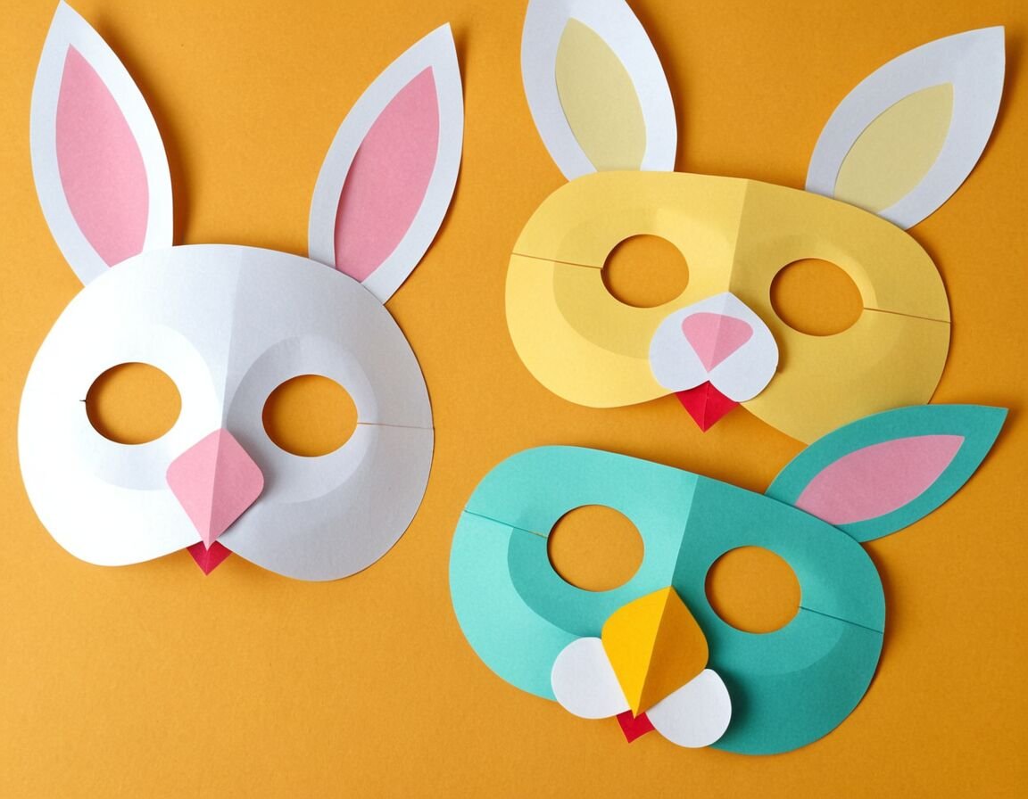 Hasen- und Kükenmasken aus Pappe basteln - Ostern basteln mit Kindern: Kreative Vorlagen für ein unvergessliches Fest