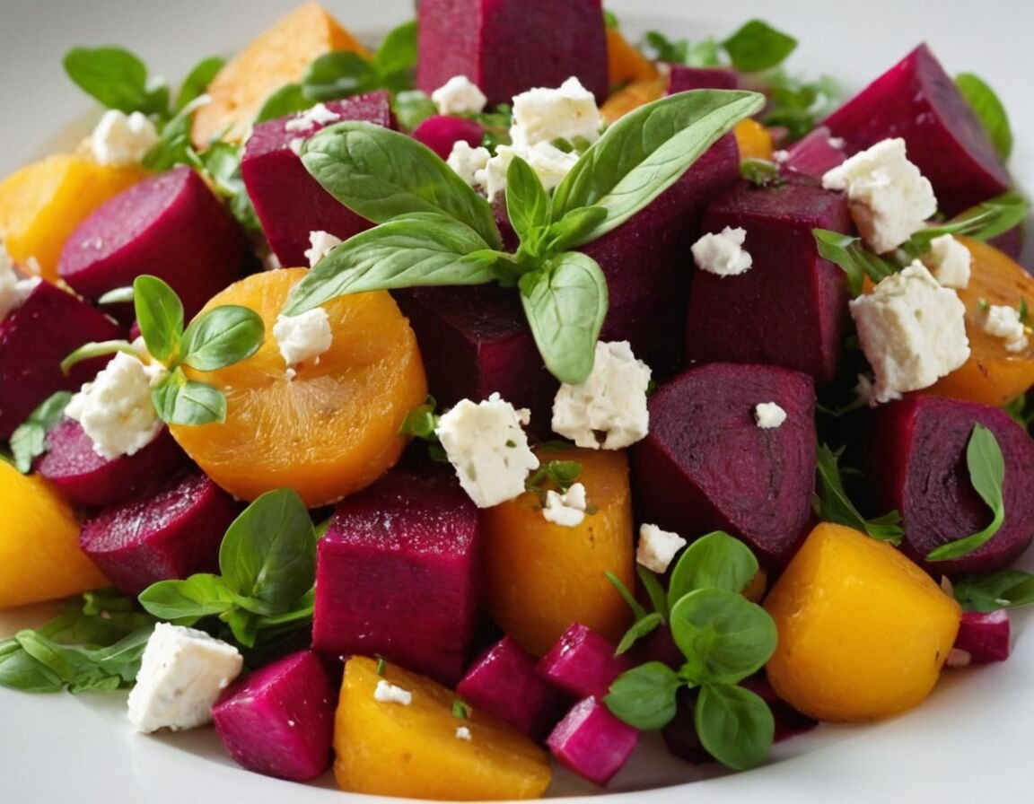 Mit frischen Kräutern garnieren - Rote Bete Salat mit Feta: Ein gesundes Rezept für jeden Anlass